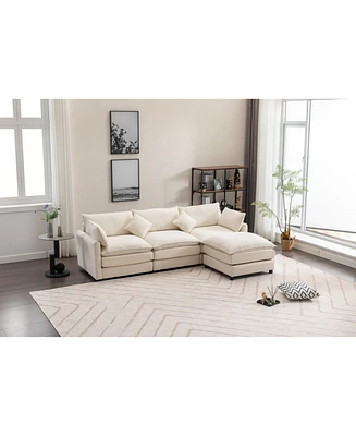 Simplie Fun Stylish and Comfy L-Shaped Sofa for Modern Living Rooms