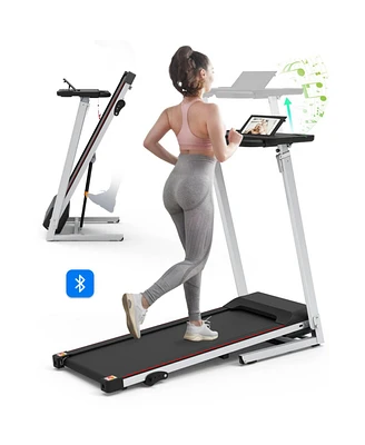 Simplie Fun Foldable Treadmill with Desk - 265 Lbs Capacity