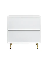 Simplie Fun Modern White Sideboard Buffet Cabinet with 2 Doors