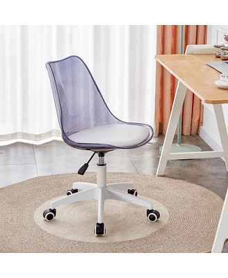 Simplie Fun Midnight Blue Modern Office Chair with 360 Swivel