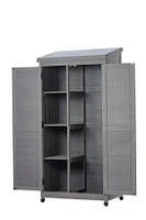 Garden Shed with Metal Top and Wood Frame