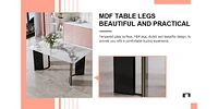 Streamdale Furniture White marble dining table with gold accents
