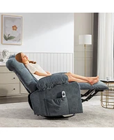 Streamdale Furniture Oversized Rocker Recliner with Massage, Heat, and Usb