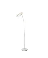 Streamdale Furniture 73" Tall Metal Torchiere Floor Led Lamp With Halo Design, Matte White Finish