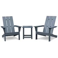 Streamdale Furniture Adirondack Chair Set With Table, Grey