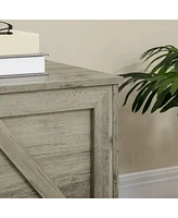 Farmhouse Storage Chest with Safety Hinge, Gray