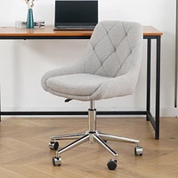 Modern Teddy Fleece Dining Chair with Chrome Legs