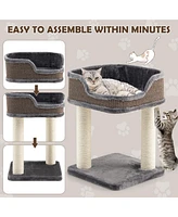 Slickblue Multi-Level Cat Climbing Tree with Scratching Posts and Large Plush Perch