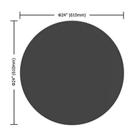 24" Inch Round Tempered Glass Table Top Black Glass 1/4" Inch Thick Round Polished Edge