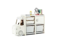 Slickblue Toddler Truck Storage Organizer with Plastic Bins