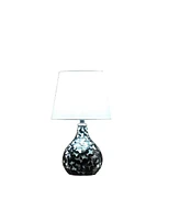 Streamdale Furniture 11.5" In Modern Black Seashell Swirl Pattern Mini Polyresin Table Lamp