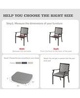 Aoodor Outdoor Chair Cushion W21''xD21''Soft and Fade-resistant Polyester, Invisible Zipper for Easy Cleaning, Two Sets of Ties High Adaptability