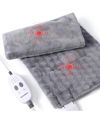 Caromio Weighted Electric Heating Pad with Massager, 12" x 24"