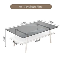 Modern Gray Glass Coffee Table