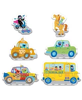 MasterPieces Puzzles MasterPieces Sesame Street Vehicles 6-Pack Mini Shaped Jigsaw Puzzles