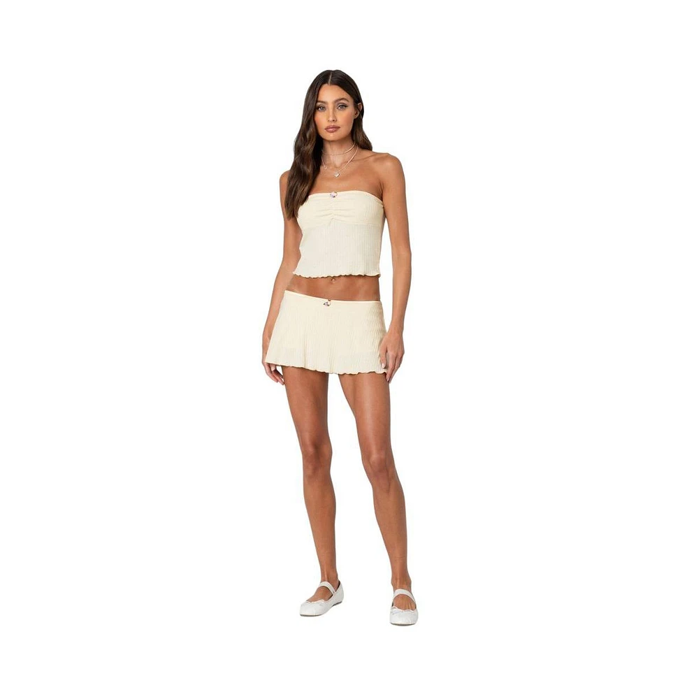 Edikted Women's Dosina Pointelle Tube Top