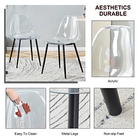 Round Glass Table Set with Minimalist Chairs