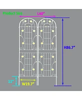 Metal Garden Trellis 86.7" x 19.7" for Climbing Plants