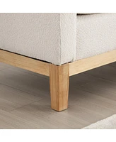 53.5"W Elegant Upholstered Bench, Ottoman