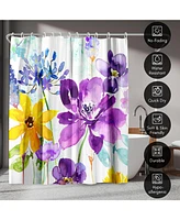 71x74 Botanical Shower Curtain - Floral Shimmer by Harrison Ripley