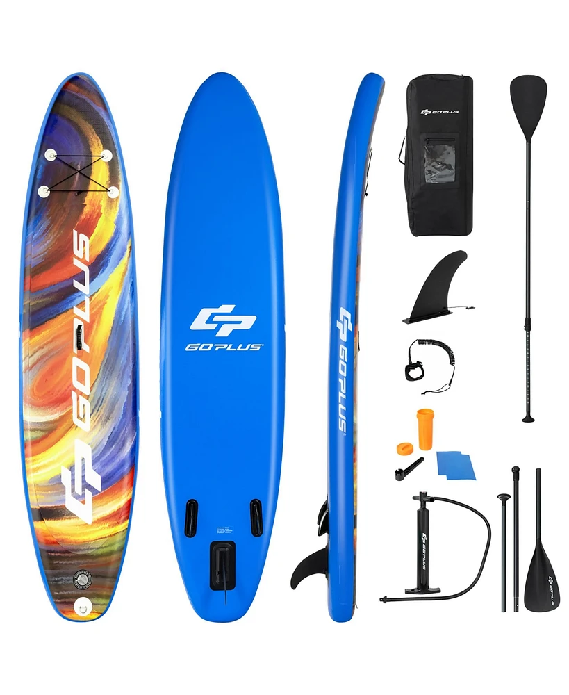 Costway 11' Inflatable Stand Up Paddle Board Sup Surfboard with Pump Aluminum Paddle