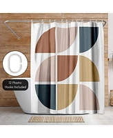 71x74 Abstract Shower Curtain - Mid Century Circles by ArtPrink