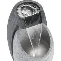 John Timberland Waterfall Modern Outdoor Floor Water Fountain with Led Light Plug