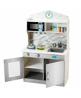 Sugift Kid's Wooden Pretend Cooking Play Kitchen Set