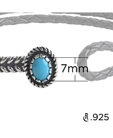 American West Jewelry Sterling Silver Women's Leather Bracelet Blue Turquoise Gemstone Small - Large