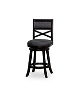 Simplie Fun 24 Counter Height X-Back Swivel Stool, Fabric Seat