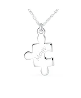 Bling Jewelry Best Friends 2 pcs Set Bff Split Break Apart Puzzle Word Mom Mother Daughter Pendant Necklace For Women Sterling Silver