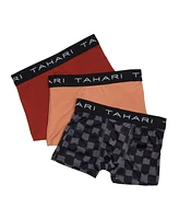 Tahari Toddler Boys 3-Pack Printed and Solid Boxer Briefs with Logo Waistband