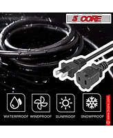 5 Core Ac Power Cord 15 Ft • Us Polarized Male to Female 2 Prong Extension Adapter 16AWG/2C 125V 13A - Exc Blk 15FT