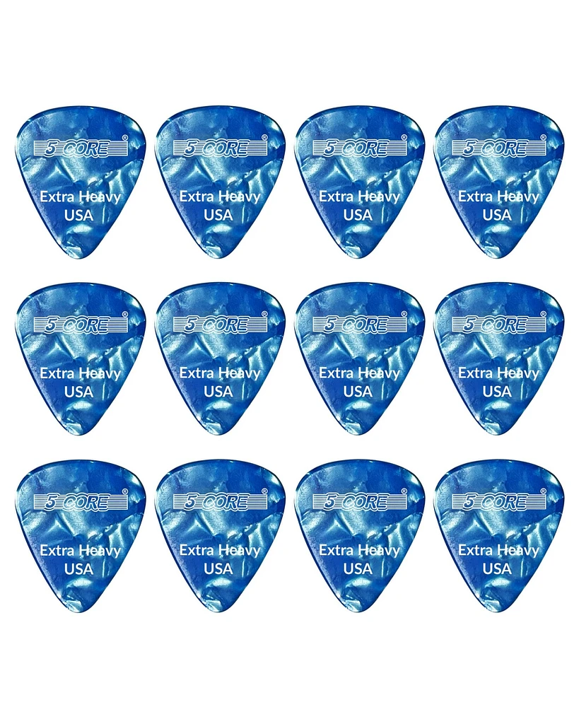 5 Core Guitar Picks 12 Piece 1.2mm Celluloid Extra Heavy Gauge Pick for Acoustic Electric Bass Guitar Puas Para Guitarra