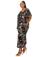 L I V D Plus Kahtia Wide-Legged Pocket Jumpsuit