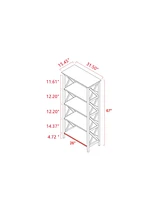 Streamdale Furniture 4 Tier Bookcases, 67" Bookshelf With Sturdy Solid Frame, Shelves For Home And Office Organizer