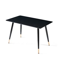 Simplie Fun Black Modern Kitchen Dining Mdf Table For Smart Home