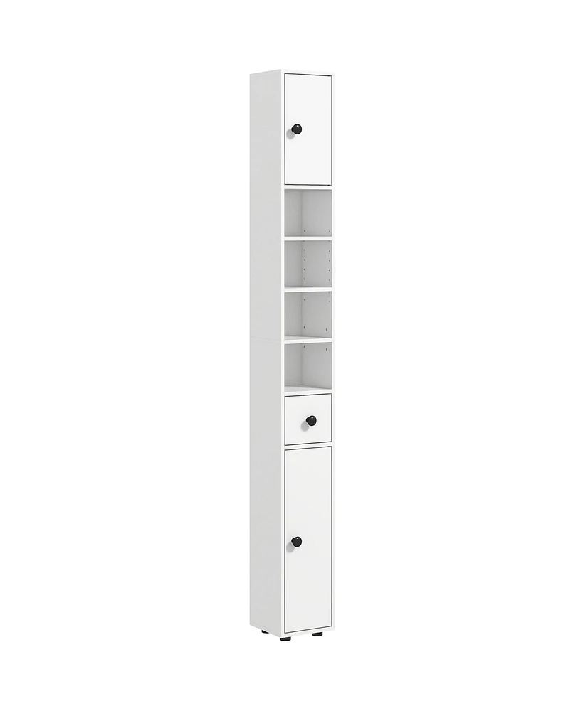 Simplie Fun 71" Tall White Storage Cabinet with Adjustable Shelves