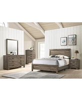 Simplie Fun 1 Piece Transitional 2-Drawer Nightstand With Metal Hardware Rustic Gray Finish Bedroom Furniture