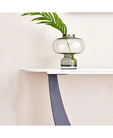 Simplie Fun Black Metal Console Table with Adjustable Foot Pads