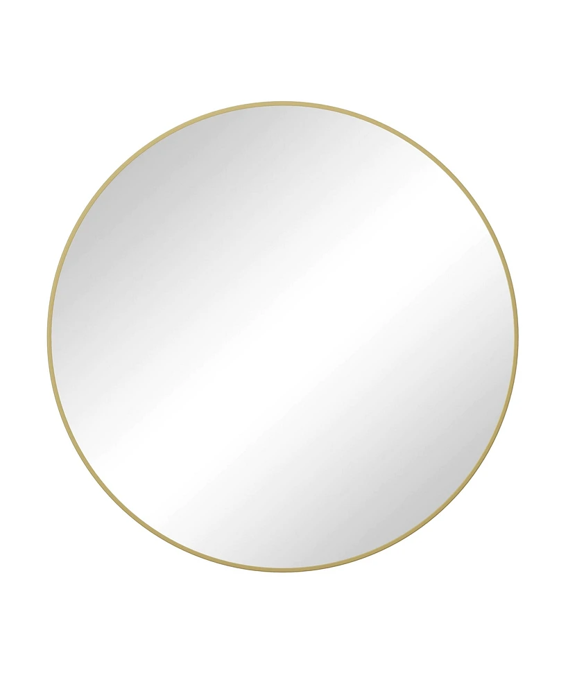 Simplie Fun 39" Gold Metal Framed Circular Wall Mirror