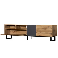 80" Tv Stand with Double Storage & Drop Down Door