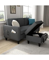 Streamdale Furniture Versatile Dark Grey Sofa for Small Spaces