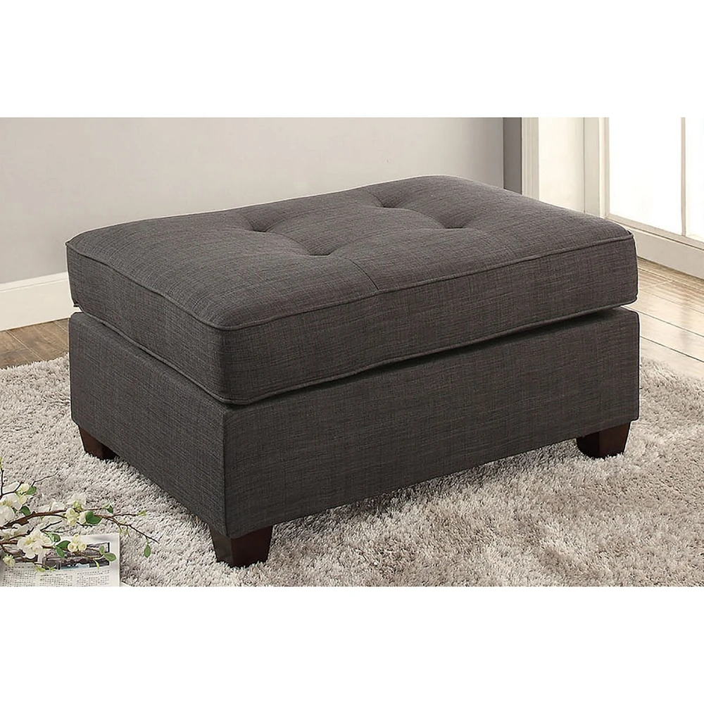 Simplie Fun Cocktail Ottoman Dorris Fabric Ash W Tufted Seats Ottomans