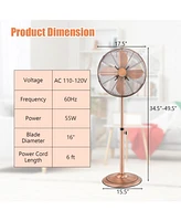 Slickblue 16 Inch Pedestal Standing Fan Oscillating Pedestal Fan with 3 Speeds and Adjustable Height