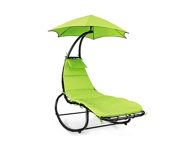 Slickblue Hammock Swing Lounger Chair with Shade Canopy-Green