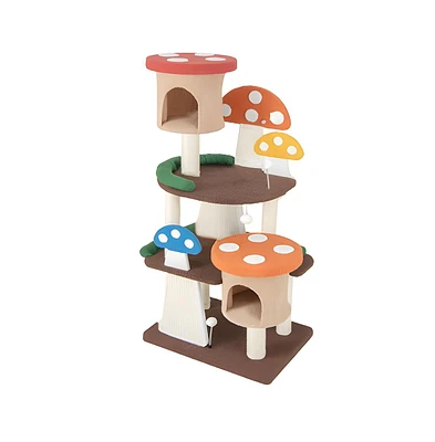 Slickblue 4-In-1 Cat Tree with 2 Condos and Platforms for Indoors