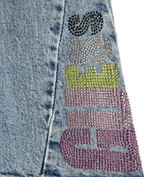 Guess Big Girl Stretch Denim Flare Rhinestone Jeans