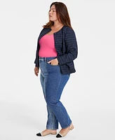 On 34th Trendy Plus Two-Tone Straight-Leg Jeans, Created for Macy's