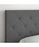 Chloe Linen Upholstered Platform Bed Frame with Adjustable Headboard
